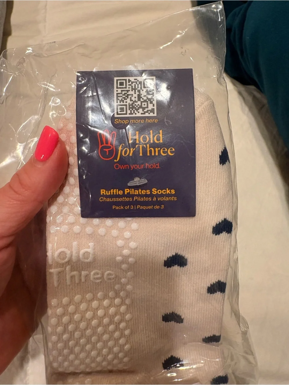 Hold for Three Ruffle Pilates Socks 3-Pack Grip Studio Chic